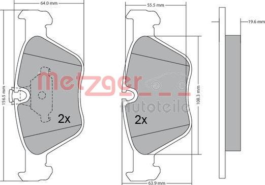 Metzger 1170086 - Bremžu uzliku kompl., Disku bremzes ps1.lv