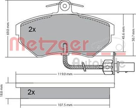 Metzger 1170082 - Bremžu uzliku kompl., Disku bremzes ps1.lv