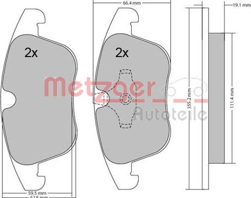 Metzger 1170035 - Bremžu uzliku kompl., Disku bremzes ps1.lv