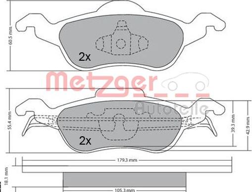 Metzger 1170038 - Bremžu uzliku kompl., Disku bremzes ps1.lv