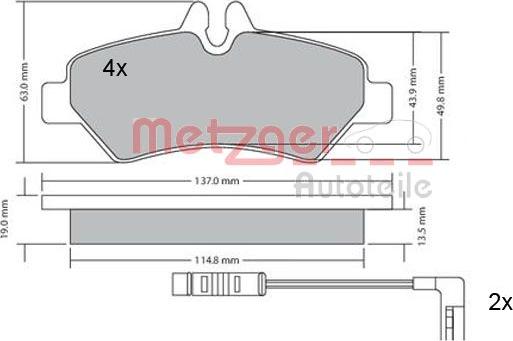 Metzger 1170037 - Bremžu uzliku kompl., Disku bremzes ps1.lv