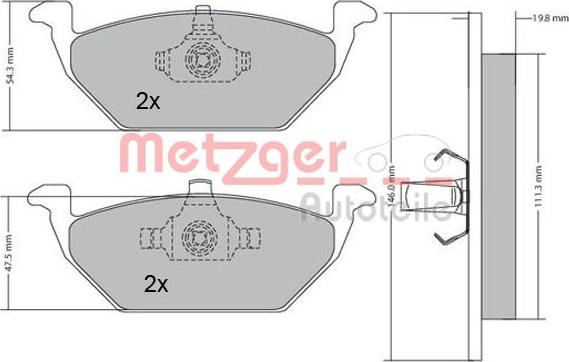 Metzger 1170027 - Bremžu uzliku kompl., Disku bremzes ps1.lv