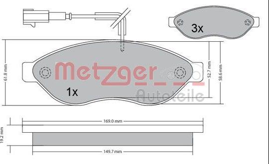 Metzger 1170073 - Bremžu uzliku kompl., Disku bremzes ps1.lv