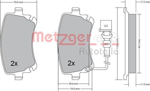 Metzger 1170190 - Bremžu uzliku kompl., Disku bremzes ps1.lv