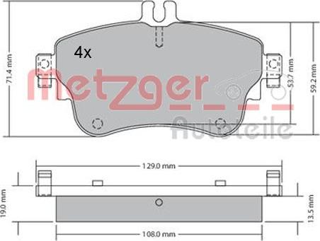 Metzger 1170149 - Bremžu uzliku kompl., Disku bremzes ps1.lv