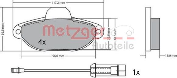 Metzger 1170147 - Bremžu uzliku kompl., Disku bremzes ps1.lv