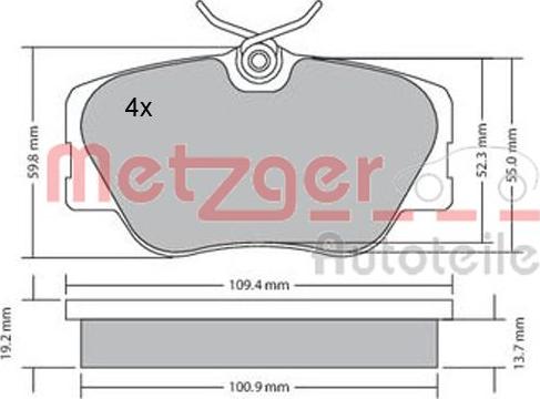 Metzger 1170151 - Bremžu uzliku kompl., Disku bremzes ps1.lv