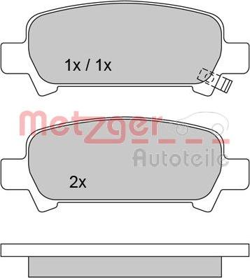 Metzger 1170167 - Bremžu uzliku kompl., Disku bremzes ps1.lv