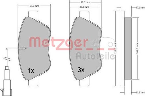 Metzger 1170102 - Bremžu uzliku kompl., Disku bremzes ps1.lv