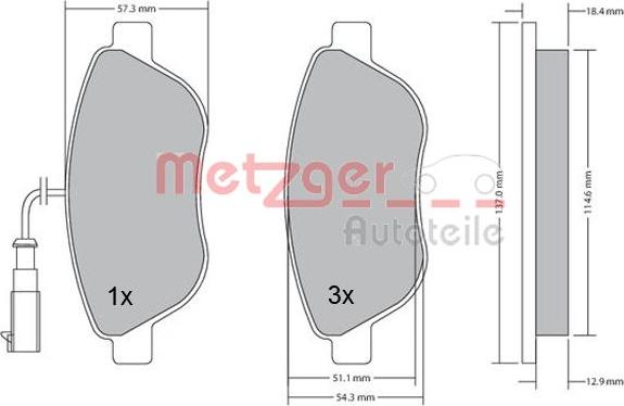 Metzger 1170185 - Bremžu uzliku kompl., Disku bremzes ps1.lv