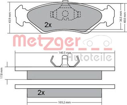 Metzger 1170181 - Bremžu uzliku kompl., Disku bremzes ps1.lv