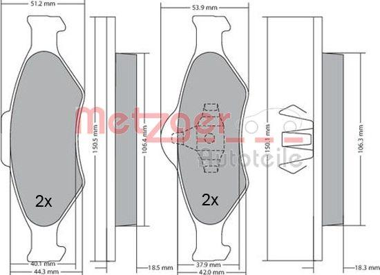 Metzger 1170188 - Bremžu uzliku kompl., Disku bremzes ps1.lv