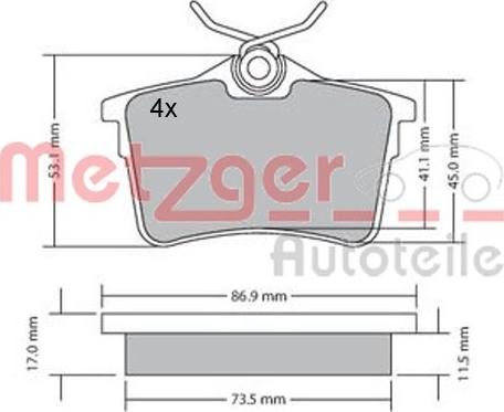 Metzger 1170139 - Bremžu uzliku kompl., Disku bremzes ps1.lv