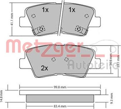 Metzger 1170134 - Bremžu uzliku kompl., Disku bremzes ps1.lv