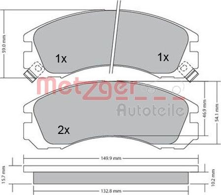 Metzger 1170135 - Bremžu uzliku kompl., Disku bremzes ps1.lv