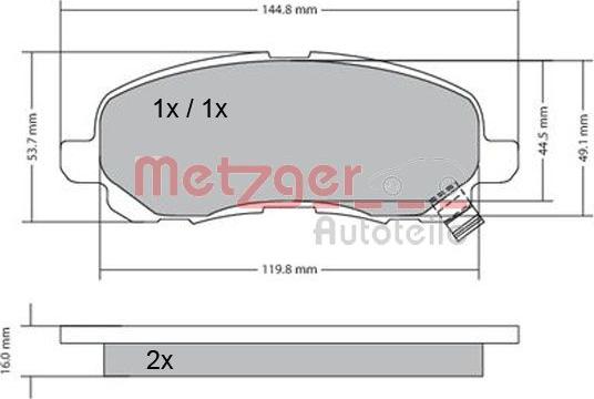 Metzger 1170133 - Bremžu uzliku kompl., Disku bremzes ps1.lv