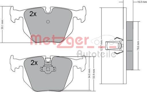 Metzger 1170121 - Bremžu uzliku kompl., Disku bremzes ps1.lv