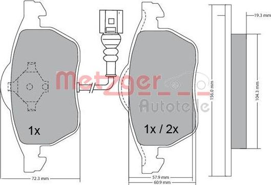 Metzger 1170122 - Bremžu uzliku kompl., Disku bremzes ps1.lv