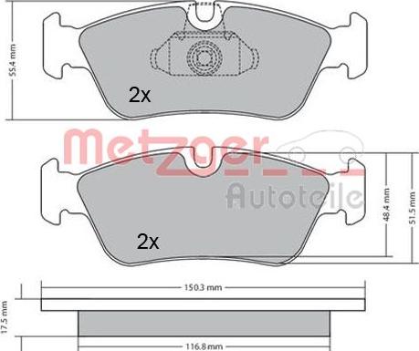 Metzger 1170177 - Bremžu uzliku kompl., Disku bremzes ps1.lv