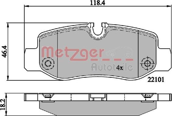 Metzger 1170894 - Bremžu uzliku kompl., Disku bremzes ps1.lv