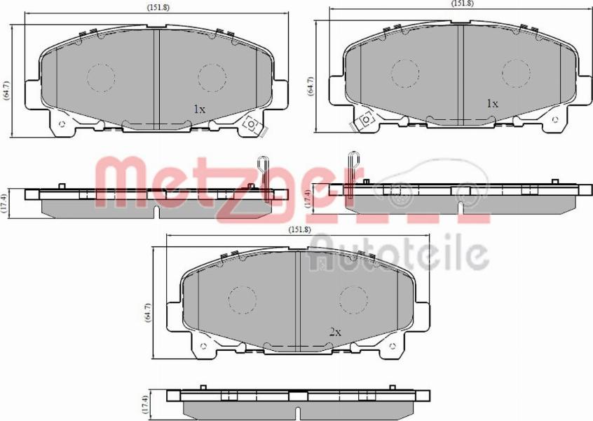 Metzger 1170840 - Bremžu uzliku kompl., Disku bremzes ps1.lv