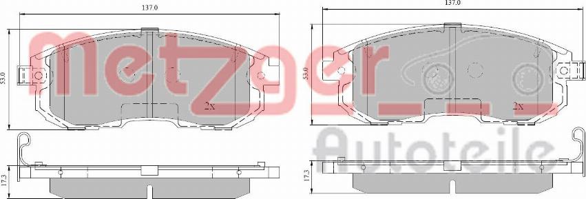 Metzger 1170851 - Bremžu uzliku kompl., Disku bremzes ps1.lv