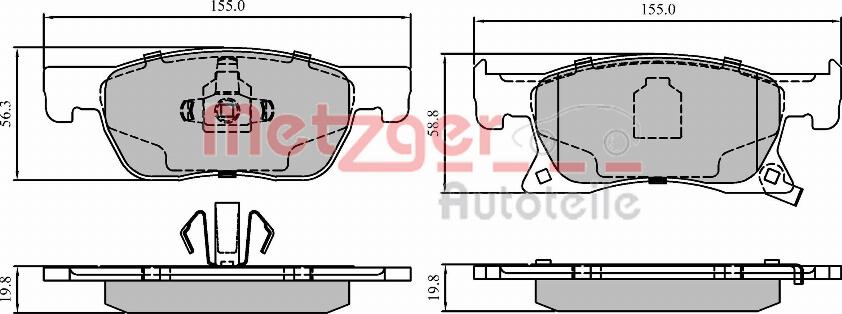 Metzger 1170857 - Bremžu uzliku kompl., Disku bremzes ps1.lv