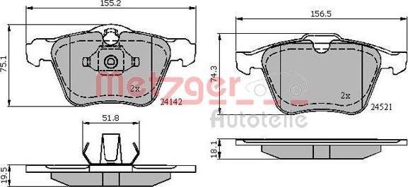 Metzger 1170864 - Bremžu uzliku kompl., Disku bremzes ps1.lv