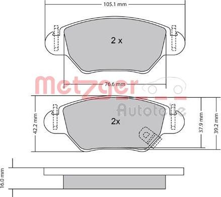 Metzger 1170809 - Bremžu uzliku kompl., Disku bremzes ps1.lv