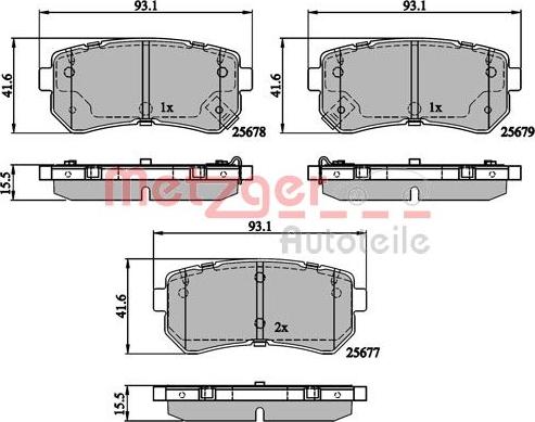 Metzger 1170886 - Bremžu uzliku kompl., Disku bremzes ps1.lv