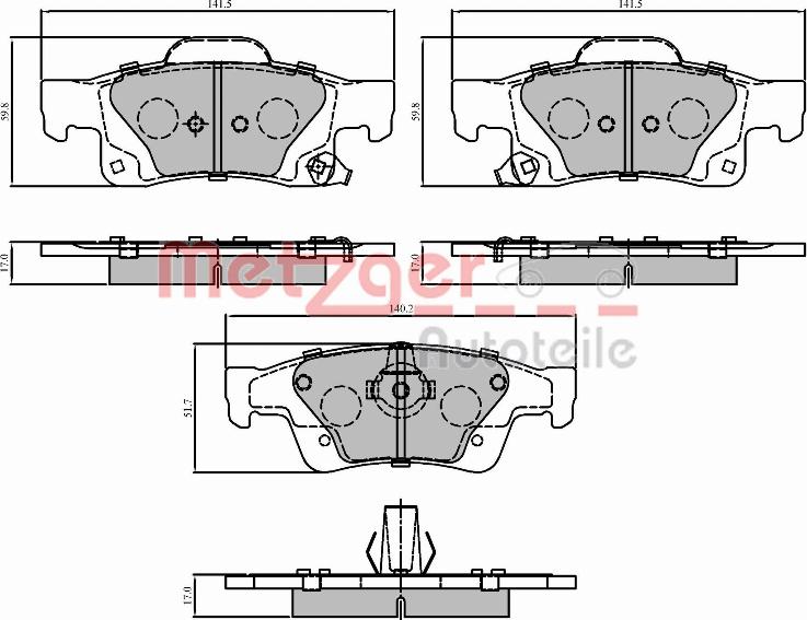 Metzger 1170838 - Bremžu uzliku kompl., Disku bremzes ps1.lv