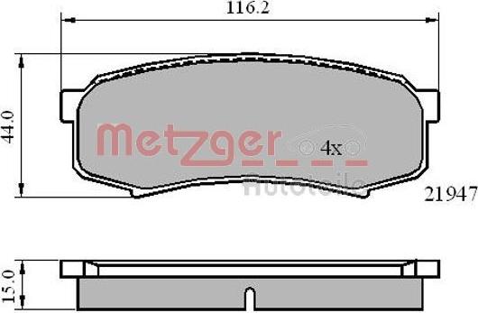 Metzger 1170871 - Bremžu uzliku kompl., Disku bremzes ps1.lv