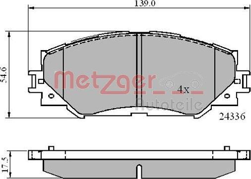 Metzger 1170873 - Bremžu uzliku kompl., Disku bremzes ps1.lv