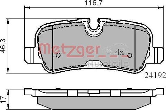 Metzger 1170877 - Bremžu uzliku kompl., Disku bremzes ps1.lv