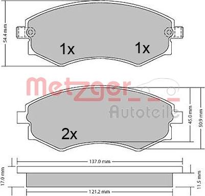 Metzger 1170394 - Bremžu uzliku kompl., Disku bremzes ps1.lv