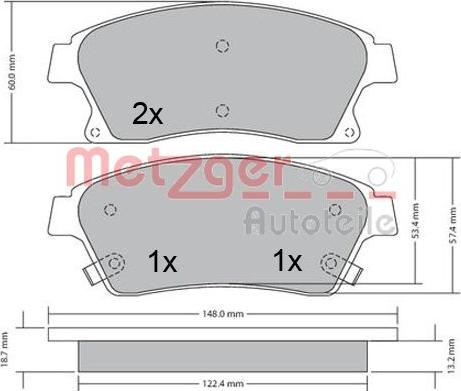 Metzger 1170393 - Bremžu uzliku kompl., Disku bremzes ps1.lv