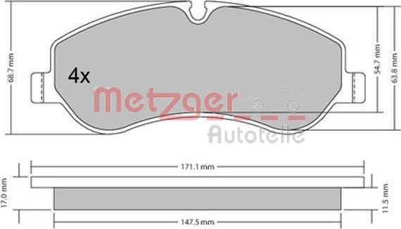 Metzger 1170349 - Bremžu uzliku kompl., Disku bremzes ps1.lv