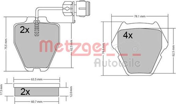 Metzger 1170364 - Bremžu uzliku kompl., Disku bremzes ps1.lv