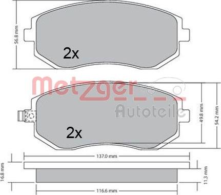 Metzger 1170312 - Bremžu uzliku kompl., Disku bremzes ps1.lv