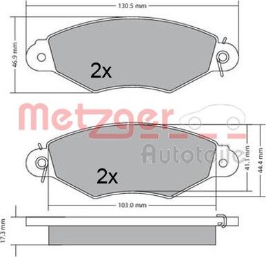 Metzger 1170330 - Bremžu uzliku kompl., Disku bremzes ps1.lv