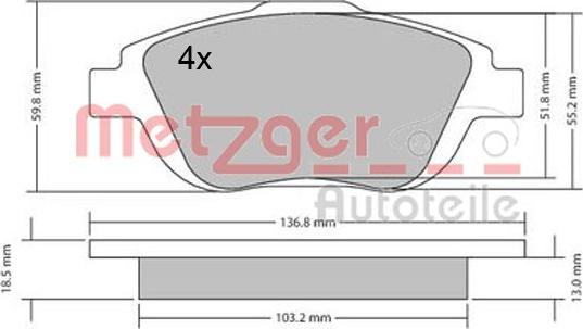 Metzger 1170326 - Bremžu uzliku kompl., Disku bremzes ps1.lv