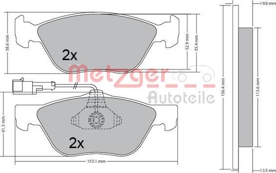 Metzger 1170321 - Bremžu uzliku kompl., Disku bremzes ps1.lv