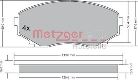 Metzger 1170375 - Bremžu uzliku kompl., Disku bremzes ps1.lv