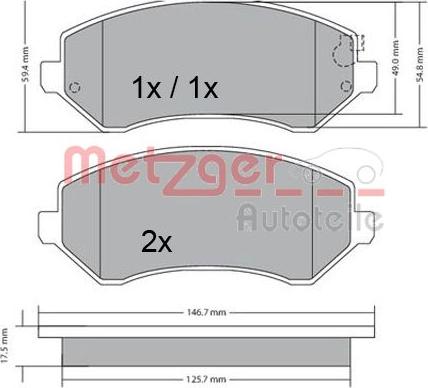 Metzger 1170378 - Bremžu uzliku kompl., Disku bremzes ps1.lv