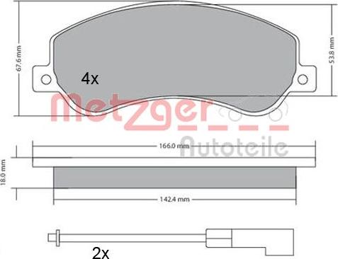 Metzger 1170290 - Bremžu uzliku kompl., Disku bremzes ps1.lv