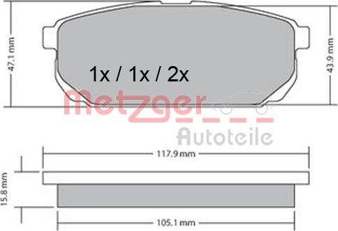 Metzger 1170298 - Bremžu uzliku kompl., Disku bremzes ps1.lv