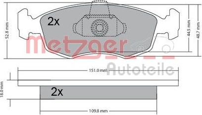 Metzger 1170249 - Bremžu uzliku kompl., Disku bremzes ps1.lv