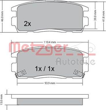 Metzger 1170256 - Bremžu uzliku kompl., Disku bremzes ps1.lv