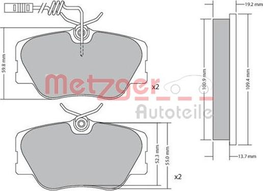 Metzger 1170258 - Bremžu uzliku kompl., Disku bremzes ps1.lv