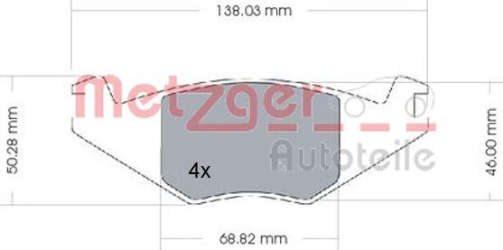 Metzger 1170257 - Bremžu uzliku kompl., Disku bremzes ps1.lv